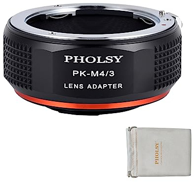 PHOLSY Adattatore di Lente PK-MFT Compatibile con Obiettivo Pentax K PK Mount su Micro Four Thirds M4/3 (MFT Micro 4/3) Mount Corpo Fotocamera Compatibile con Olympus Panasonic Lumix
