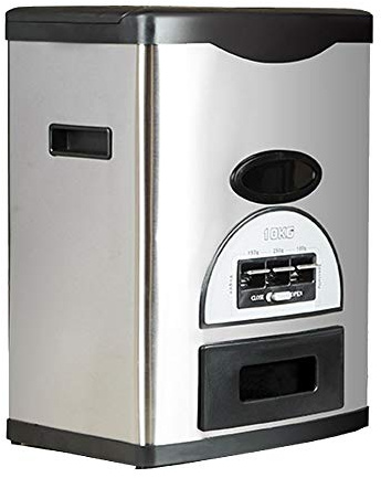 Food Storage Container for Beans and Rice - Stainless Steel Rice Dispenser, Moisture-Proof Rice Storage Bin, Automatic Metering -