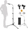 Support de micro, trépied col de cygne réglable en hauteur de 61 cm à 170,2 cm avec 2 clips de micro pour scène de chant, support de micro de fête