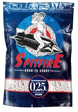 Bolas Airsoft 0,25 g Blancas Bolsa de 1 kg de 4000 BBS de la Marca Spitfire
