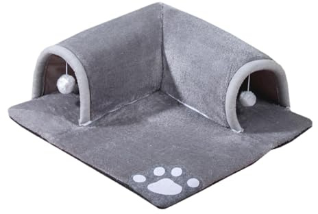 Générique - Grotte de lit pour Chat, Tunnel de Jeu avec Jouet Suspendu | Niche Interactive pour Chat, Lapin, Cochon d'Inde, Chien et Petits Animaux de Compagnie