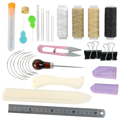 Kit Encuadernación Libro, Kit Profesional para Coser Cuero, Diy Kit de Fabricación de Libros, Kit para Coser Cuero Hecho a Mano Herramientas para Encuadernación