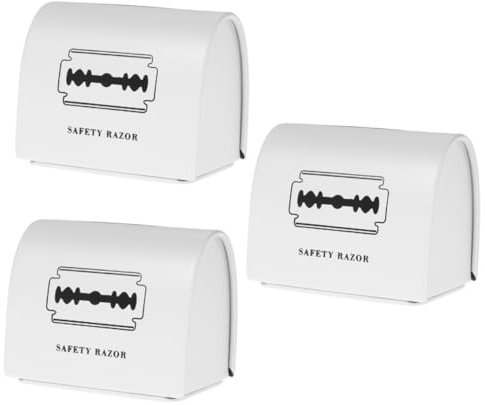 Ipetboom Caja De 3 Piezas Estuche Desechable para Cuchillas De Afeitar Banco De Cuchillas Contenedor De Eliminación De Cuchillas De Afeitar Estuche De Afeitar De Seguridad Hojalata