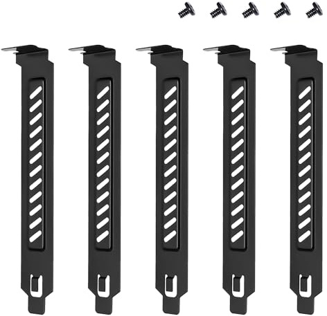 YIMATEECO Copertura per slot PCI in acciaio duro, supporto per filtro polvere, piastra di copertura per PC PC, ventilazione e protezione antipolvere (nero, 5 pezzi)