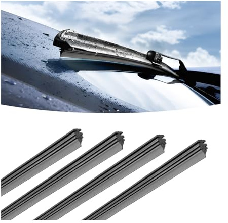 4 Piezas 70cm Gomas de Limpiaparabrisas de Repuesto, Coche Universal Parabrisas, Escobillas Traseras Automotrices, Recambio para Automóviles Delanteros Más Clara