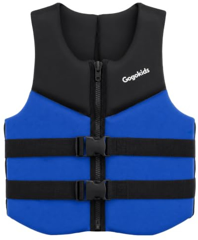 Gogokids Junior Swim Vest 30-50kg, Adjustable Flotation Jacket for Teens & Youths, Neoprene Buoyancy Swim Aid Lightweight Water Safety Vest for Kayaking, Paddle Boarding & Pool Swimming, 6-11 Years