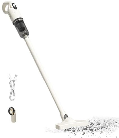 Aspirador de escoba inalámbrico, escoba recargable | de succión motorizada compacta y portátil, batería a largo plazo, cabezal de limpieza eficaz con estación de almacenamiento para uso domes