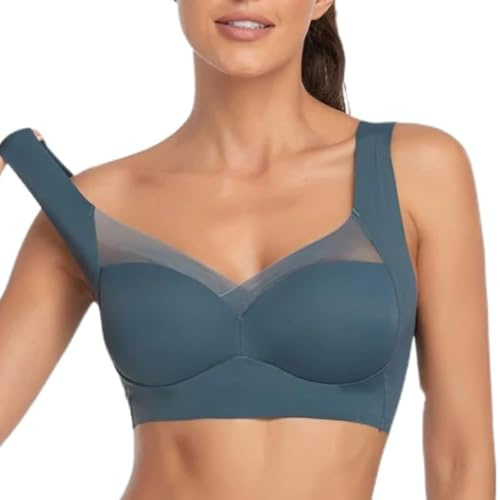 BH füR Seniorinnen Original, UnterstüTzung Null GefüHl BüGellos Push-Up 24h Komfort Anti-Sagging-BH (DE/NL/SE/PL, Alphanumerisch, L, Regular, Regular, Dunkelblau)