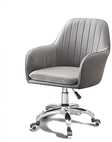 Silla ergonómica para computadora con respaldo medio, silla de escritorio tapizada ajustable para oficina en casa, cómodo sillón copetudo para oficina y estudio, asiento elegante y funcional