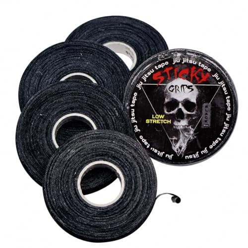 10mm BJJ Finger Tape - Black - 4 Rolls x 13.7m (54.8m Total) | Built for Grapplers Who Need Reliable Grip Support Through Hard Training & Competition | Sticky Grips
