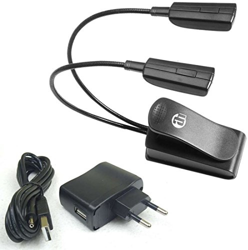 ADAM HALL SLED2PRO SLED 2 Pro LED-Notenpultleuchte incl. Stecker-Netzteil, USB-Kabel (4x Leuchtdioden, 2x Schwanenhälse) Flexilight Minilight