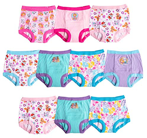 Paw Patrol Girls Toddler Potty Training Pants With Chase, Skye & More With Success Chart & Stickers Size 18, 2T, 3T, 4T, 10-Pack, 4T
