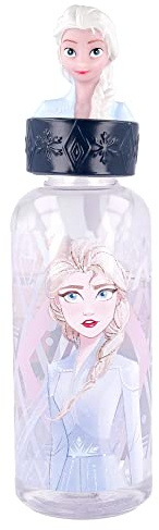 Stor Original Disney Frozen 3D Wasserflasche für Kinder aus 560 ml mehrfarbigem Kunststoff, leicht zu reinigen, waschbar und wiederverwendbar.