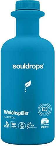 Souldrops raindrop flüssig Organische Weichspüler 1000ml | Umweltfreundlich, Vegan, Pflanzenbasiert, Nachhaltiges, ohne Tierversuche