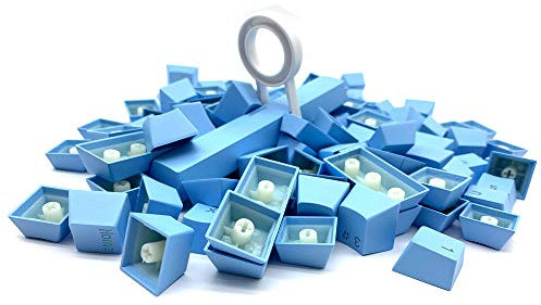 LZH-LP 104 Tasten Tastenkappen Kompatibel mit MX-Schaltern Doubleshot Support LED-Beleuchtung ABS Tasten Tastenkappen OEM-Profil für DIY Gaming Mechanische Tastatur (Blau)