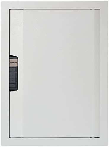 SnapSafe In Wall Gun Safe and Money Safe, Light Grey, 75413 - Hidden Safe Provides Security for your Firearms & Valuables, Keypad Entry - Fits Between 2 Wall Studs, Flush Mount, Ideal for Home, Office