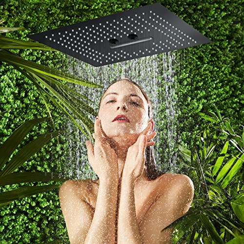 Alcachofa De Ducha Empotrable - Rociador De Ducha Tipo Lluvia De Acero Inoxidable 304 Con Boquillas Autolimpiantes - Duchas Fijas De Alta PresióN - Cabezal De Ducha AnticalcáReo (40 Cm, Cuadrado)