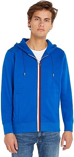 Tommy Hilfiger Herren Hoodie mit Reißverschluss Zipper, Blau (Ultra Blue), L