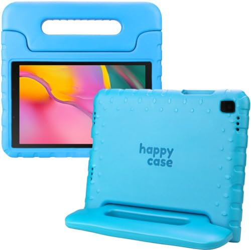 HappyCase Kinder Tablet Hülle Geeignet für Samsung Galaxy Tab A 10.1 (2019) | Kinderfreundliche Hülle | Schutzhülle | Kinderhülle | mit Griff und Ständer | Blau