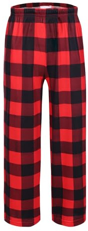 Arshiner Garçons Pantalon de Pyjama Long à Carreaux Pantalon de Pyjama pour Enfants Taille Élastique Pantalon de Confort Loisirs avec 2 Poches Pantalon de Pyjama pour Garçons et Filles 13-14 ans