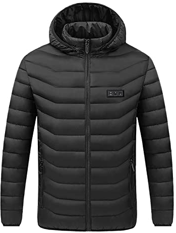 Masrin Beheizte Jacke Damen Herren Heizjacke mit 3 Temperaturstufen und 11 Heizzonen Langarm Kapuzenjacke Unisex Winterjacke USB Wasserdichte Elektrische Daunenjacke Softshell Übergangsjacke S-4XL