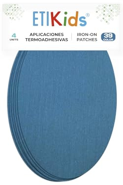4 Navy Blue Iron-On Fabric Repair Patches – Knee & Elbow Patches for Clothes, Trousers, Jackets, Sweaters & Shirts, 16 x 10 cm