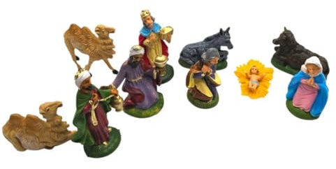 arkamii set 10 personaggi presepe nativita dipinto a mano prodotto italia (Personaggi, 8 cm)