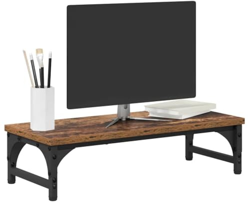 vidaXL Monitorställ Gammalt trä 55 x 23 x 14 cm Konstruerat trä