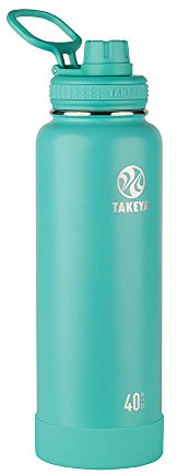 Takeya 51008 Actives Insulated Stainless Steel Water Bottle with Spout Lid, 18/8 Food Grade, Teal