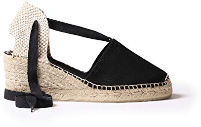 Espadrille Femme en Toile de Coton - Valencia - Noir, 39 EU