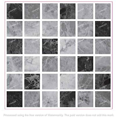 Pack of 20 Grey Mosaic Tile transfers Stickers Traditional Modern Wall Art Room Decor Bathroom backsplash Kitchen splashbacks Victorian Moroccan Peel and Stick self Adhesive Vinyl Cover (Dark Black)