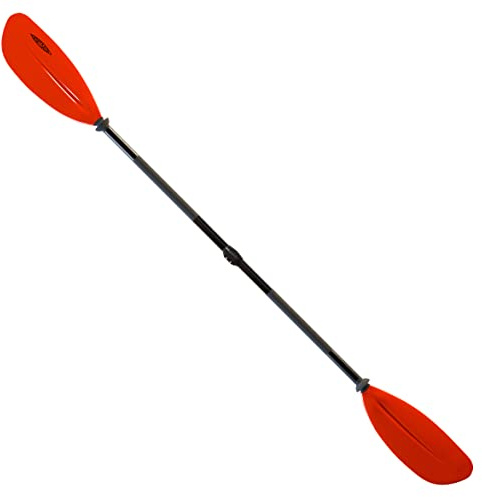 230cm Asymmetrical Lightweight Red Fibreglass Kayak Paddle Adjustable Floating Two Piece Canoe Boat Raft