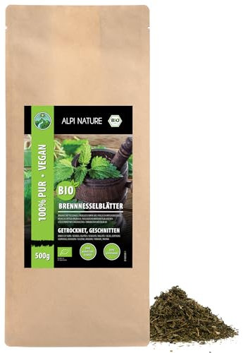 Alpi Nature Ortie Tisane BIO 500g, Feuilles d'Ortie Séchées et Coupées pour Thé, Urtica dioica