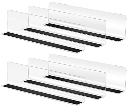 NUOBESTY 6st Regalteiler Klarer Fachteiler Regaltrenner Aus Holz Verstellbarer Schrankorganisator Schrank Regal Regalorganisator Im Supermarkt Kleiderschrank Holzrahmen Das Haustier