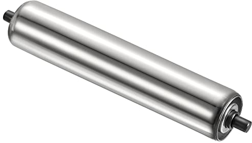 PATIKIL Conveyor Roller 2 Diameter 14 Length, Stainless Steel Gravity Transmission Replacement Part Galvanized End, Silver