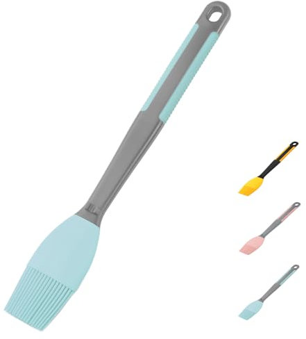 Pennello da pasticceria in silicone, extra lungo, in silicone, per grigliare, resistente al calore, per spalmare olio, burro, salsa, marinata, per cucinare al forno, barbecue, 5,6 cm di larghezza (blu
