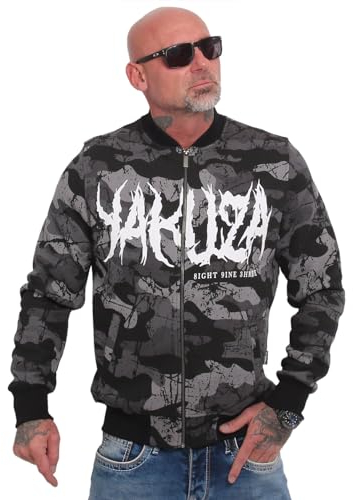 Yakuza Herren Tweak Classic Sweatjacke, Camouflage Grey, XL