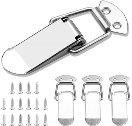 YIXISI 4 Pièces Fermeture a Levier Fermeture à Ressort Loquet, Loquet à Ressort Bascule 90mm, Ressort Boucle de Verrouillage pour Coffret, Tiroir, Coffre à Outil, avec 16 Vis M4x16