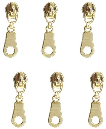 MebuZip Pack of 50 Nonlock Sliders Nonlock Zipper for Endless Zip Sold by the Metre Nylon 6 mm Spiral (Gold)