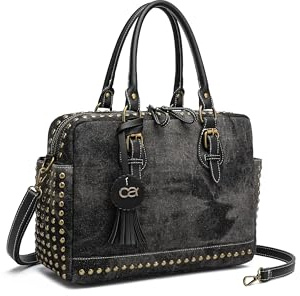 collezione alessandro Handtasche Denim aus griffigem Jeansstoff mit Nieten 34cm x 24cm x 12cm