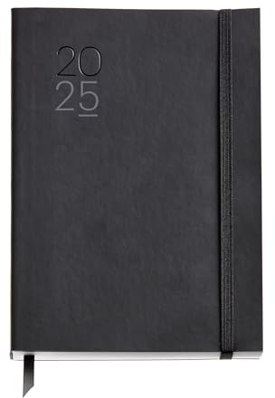 Miquelrius - Agenda 2025, årlig dagbok 155 x 213 mm, dagskalender, flexibelt omslag av liknande insytt läder, papper 80 g/m², spanska, engelska och portugisiska
