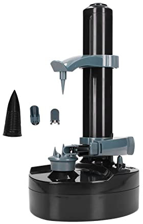 Éplucheur de Pommes de Terre électrique, éplucheur de Pommes Automatique Multifonctionnel avec Lames de Rechange, Machine Intelligente à éplucher les Fruits et Légumes pour (BLACK)