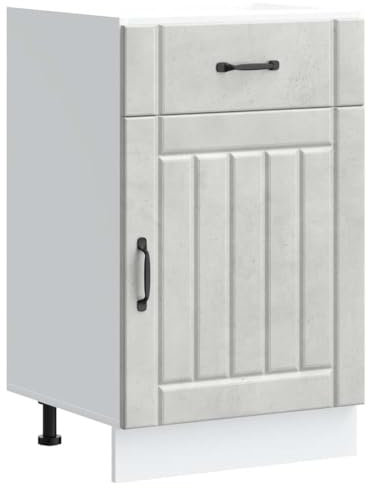 vidaXL Küchen-Unterschrank Lucca Betongrau Holzwerkstoff, Spülenunterschrank, Schrank Küche, Lagerschrank, Unterschrank für Küche, Küchenzeile