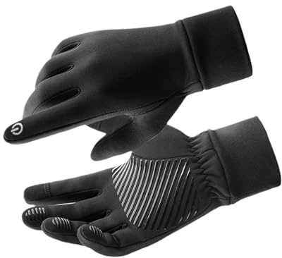 Wisylizv Gants pour écran tactile pour femme, gants d'équitation, gants de patinage imperméables et coupe-vent, moufles unisexes avec doigts tactiles, équipement pour temps froid pour l'intérieur et