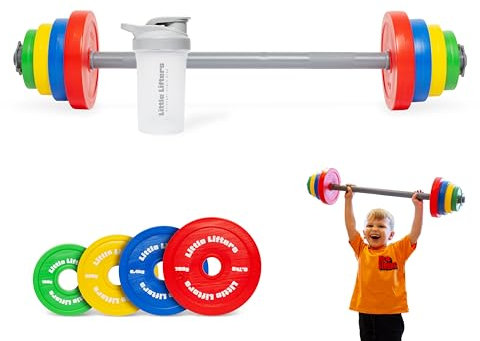 Little Lifters Langhantel-Set für Kinder – Verstellbare Gewichte & Kunststoff-Hantel, Kinder-Fitnessgeräte für Rollenspiele