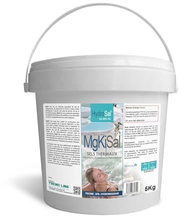 Hydrosal MgKi Sal, Magnesio, Potassio e Iodio, per Acqua di Piscina e Idromassaggio, Soluzione Termale granulare - 5 KG