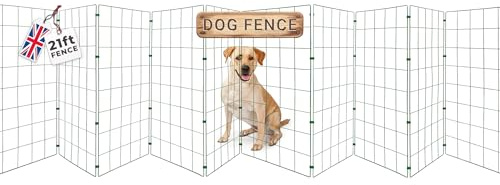 Conka Pets – Outdoor Dog Fence – Wire Garden Barrier for All Sized Dogs – 1 Metre High – 10cmx12cm Mesh Stops Dogs from Jumping - Portable, Strong, Durable and Foldable - Covers 21ft/6.4 Metre Gap