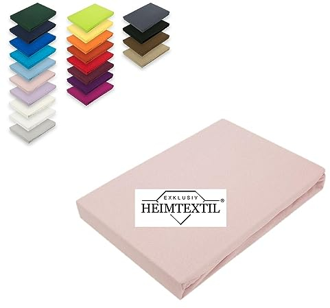 EXKLUSIV HEIMTEXTIL Jersey Spannbettlaken Premium Marke 140-160 x 200 cm Rosa