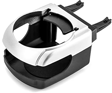 QWORK® Auto Getränkehalterm Auto Becherhalter für Lüftung für Flaschen Kaffeebecher Getränkedose, Silber