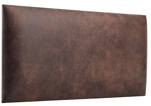 Softwalls Cuscino da Parete Vintage in Pelle Con Imbottitura da 50 mm, Rivestimento, Pannelli, 60 x 30 cm, Marrone Scuro